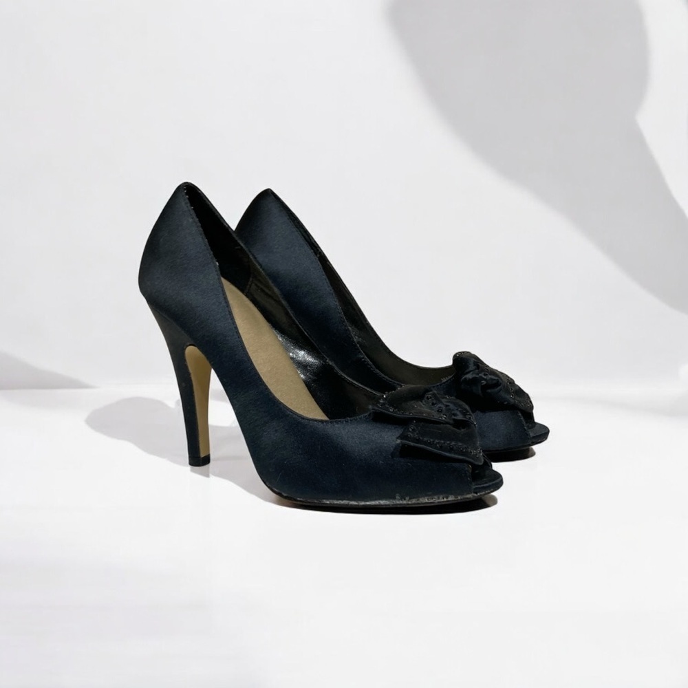 RSVP Satin Peep Toe Formal Stiletto Heels